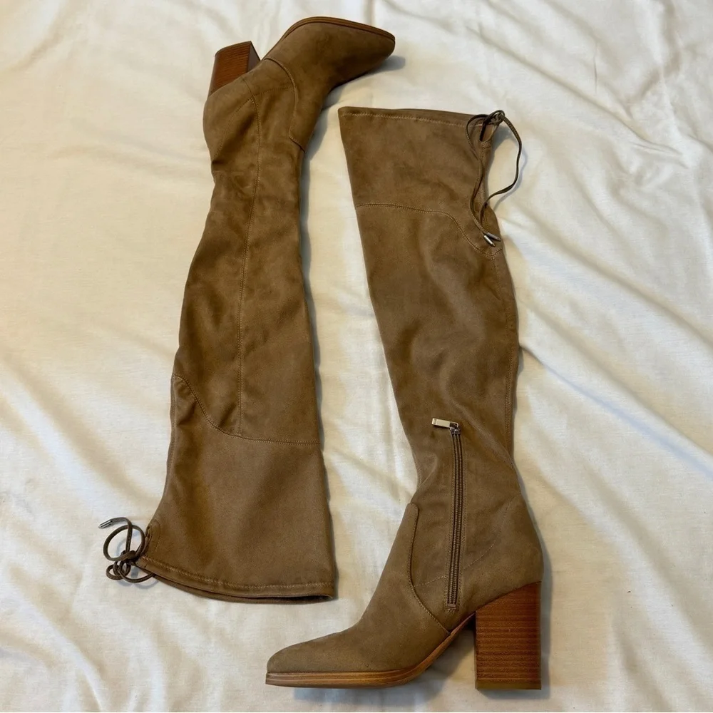 Marc Fisher 7 Arletta Over the Knee Boots ~ Suede Block Heel Boho